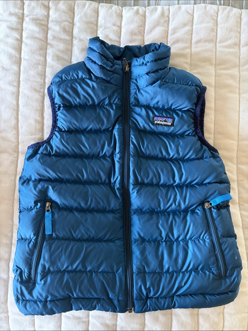 Patagonia Teal Blue Quilted Puffer Vest